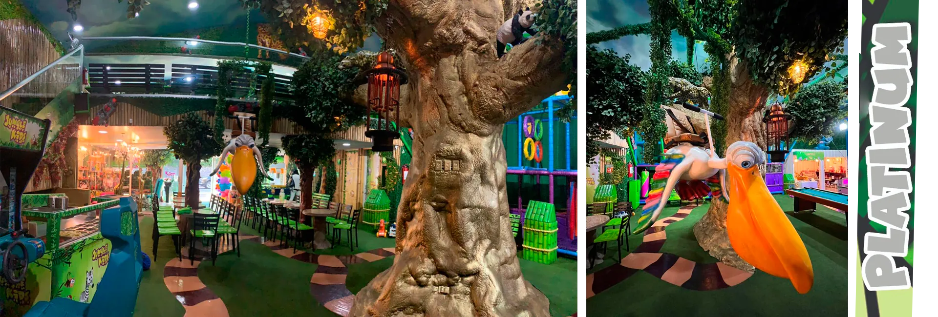 Árbol mágico gigante y pelícano en Jungle Kids Platinum