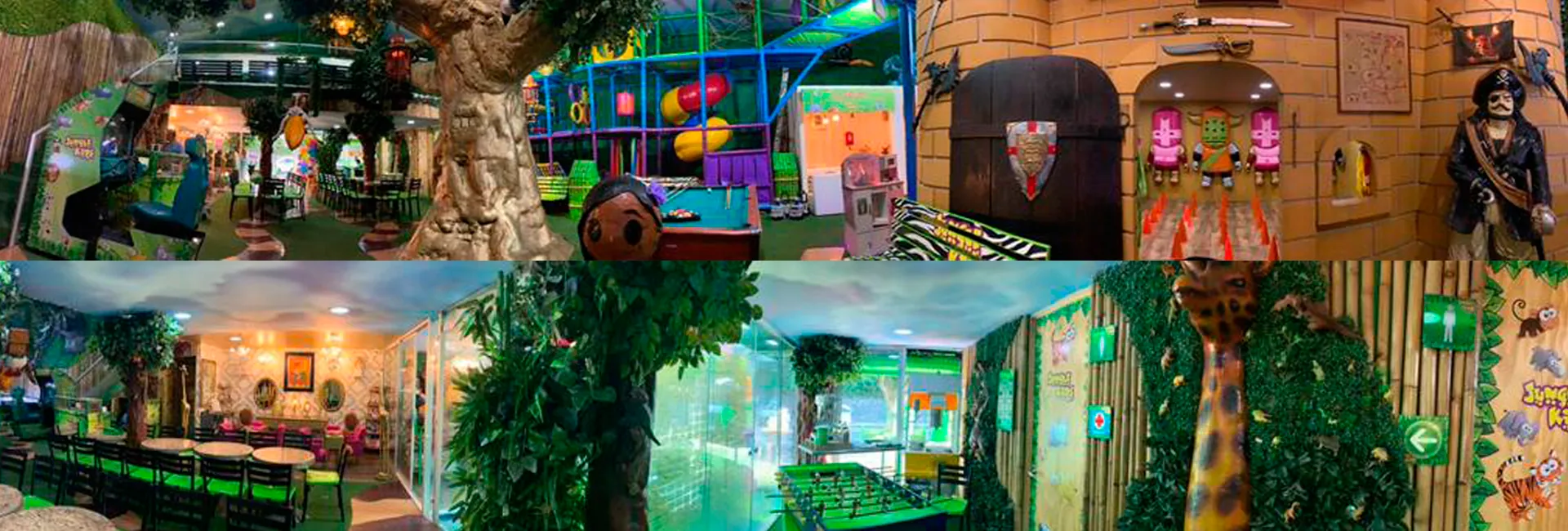 Atracciones del salón: modular, futbolito, castillo y jungla